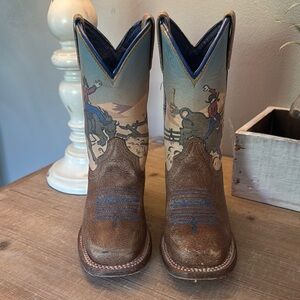 Roper 9 Kids Western Cowboy Boots - Brown Bull Rider